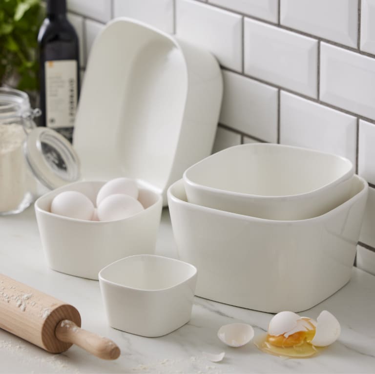 Rosti Modula kitchen storage bowls in white