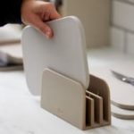 Choptima chopping board with holder in grey color